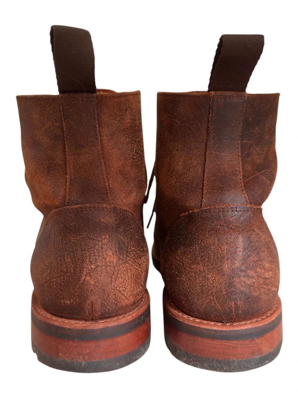 Taft Dragon Lace-Up Cap-Toe Boots in Brown Leather Men's Size 9